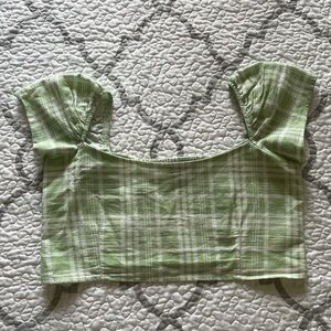 Motel Rocks Green Plaid Crop Top Women’s size Large